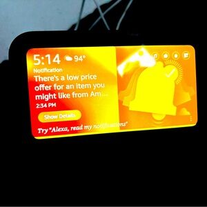 Smart Display with Orange Notification Screen